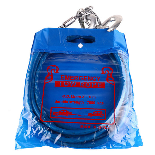 Car emergency car wire tow rope full steel wire rope extended 4-meter car rope traction rope (10x4)
