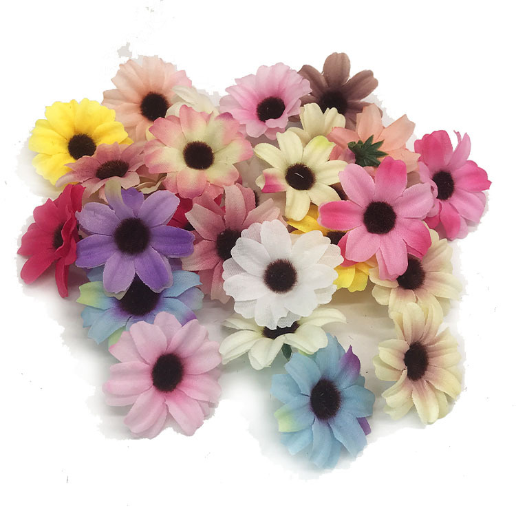 DIY Handmade Artificial Flower Sunflower Juanhua Chrysanthemum Sunflower Wedding Accessories Fake Flower Flower Head Flower Artificial Flower