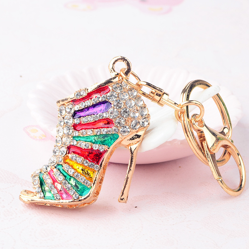 Goddess High Heels Keychain Cute Crystal Pendant South Korea Creative Bag Keychain Birthday Gift Gift for Women