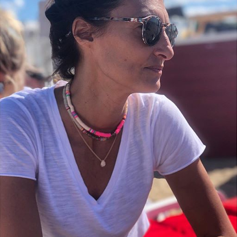 Personalized Clay Disc Collarbone Chain For Beach Casual Style_voghion.com