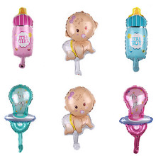 新款迷你奶瓶 婴儿 奶嘴 铝膜气球儿童生日派对用品装饰布置批发