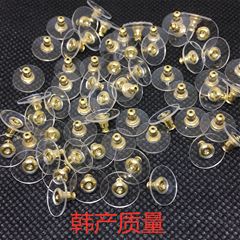 Korean version of color-preserving flying saucer disc earplug accessories brass thickened disc bullet earrings earplugs diy ear accessories