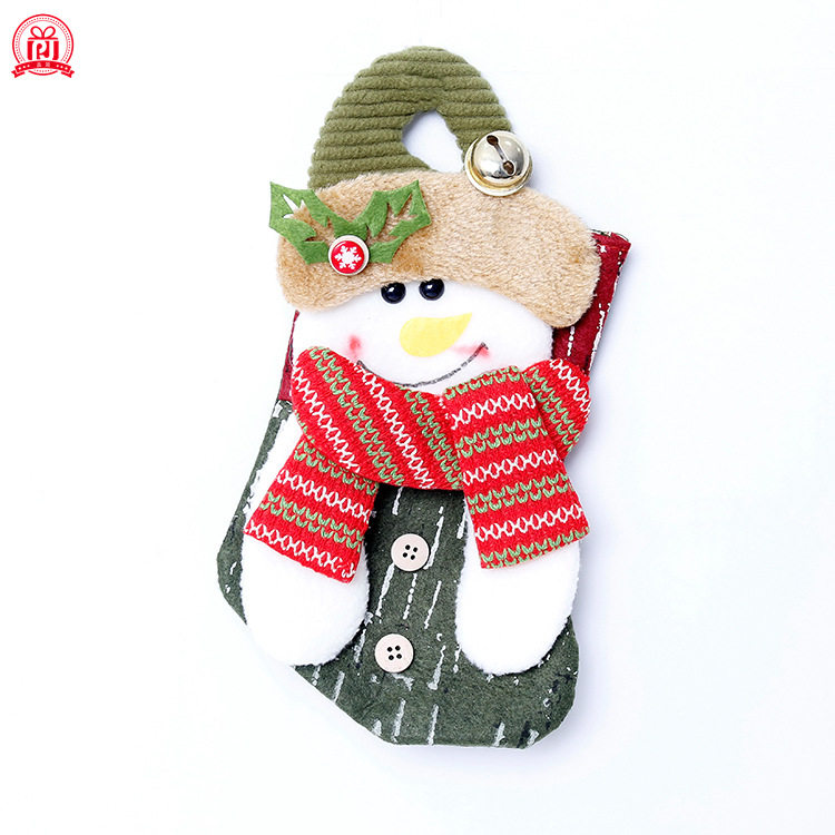 Nuevas decoraciones de Navidad calcetines bolsa de regalo medio Santa muñeco de nieve ciervos calcetines árbol de Navidad colgante Decoración