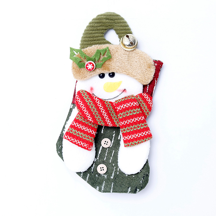 PJCH-W12 (calcetines de muñeco de nieve de cabeza grande no tejida)