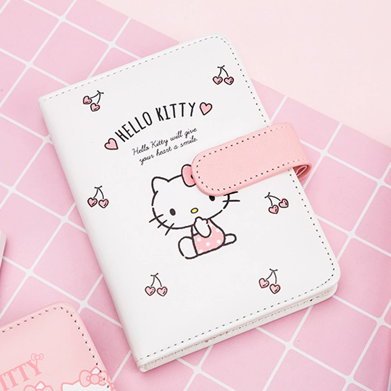 Книга А6 милая Hello Kitty, карманный журнал для учеников начальных классов, застежка на ремень, разные обложки