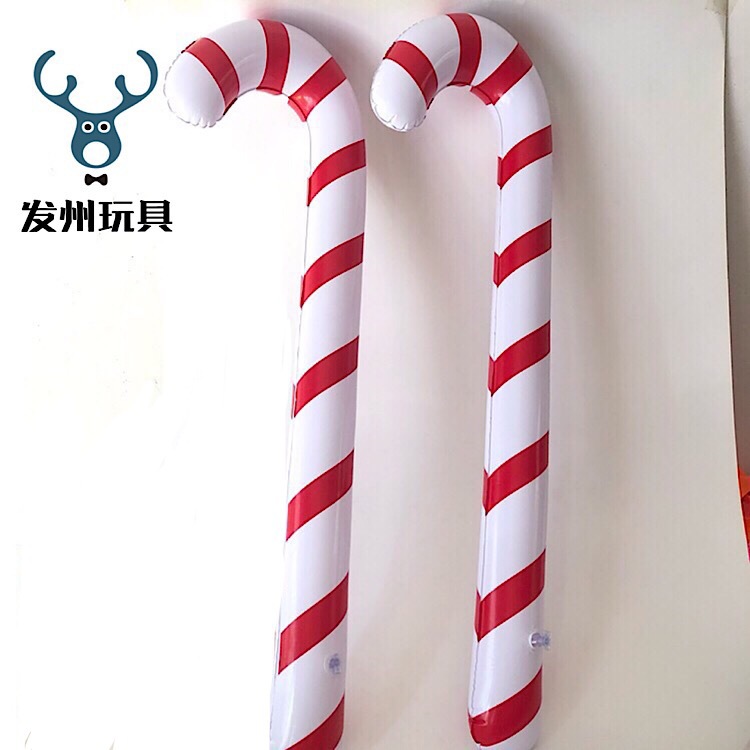 Cross-border PVC inflatable Santa Claus cane, holiday children's toy gift, night market stall wholesale.