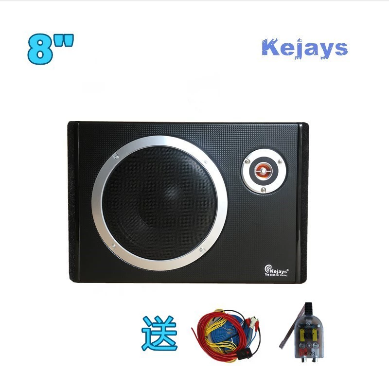 8-дюймовый квадратный шкаф ультратонкий автомобильный сабвуфер 12 В 24 В 220 В высокомощный ламповый автомобильный сабвуфер