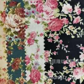 全棉133*72印花布 小玫瑰花印花布 纯棉小碎花布 现货供应