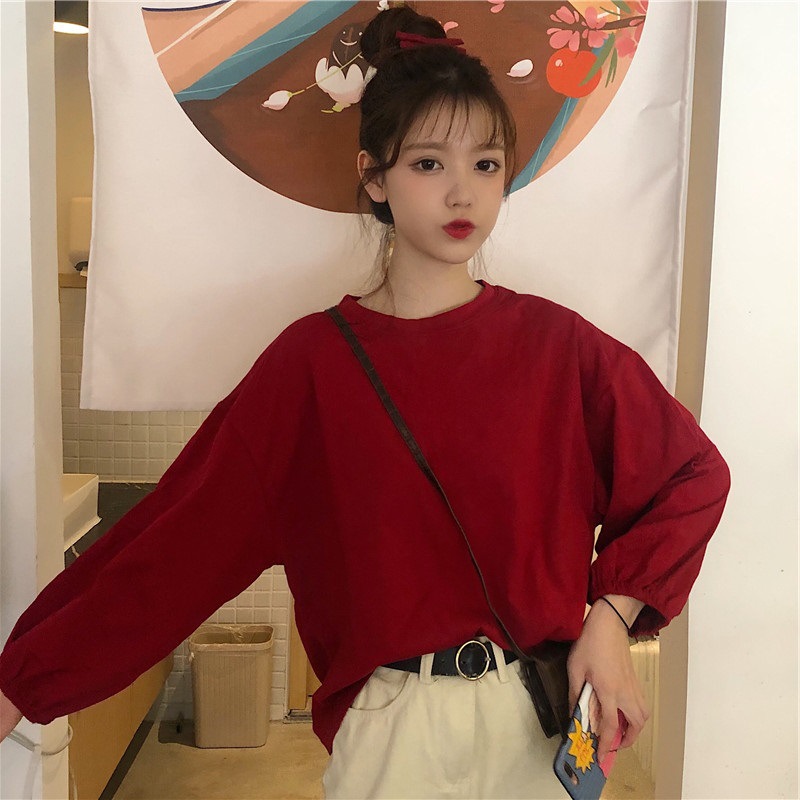 Blusa de manga larga para mujer, estilo coreano 2026, elegante, dulce, retro, adelgazante, con fruncido y manga farol, efecto rejuvenecedor, para principios de otoño image 8