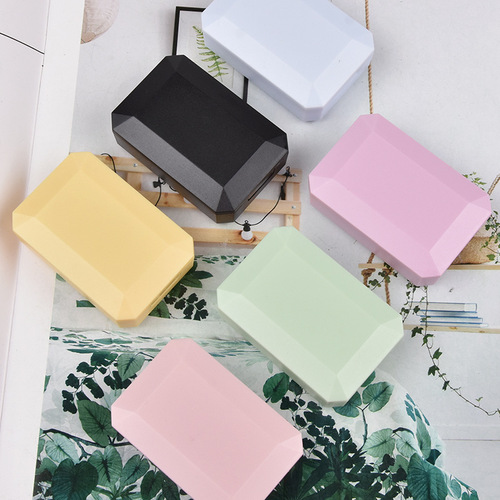 KD107 Cute and Simple Contact Lens Case Plain Color Contact Lens Companion Care Box Square Frosted Contact Lens Box