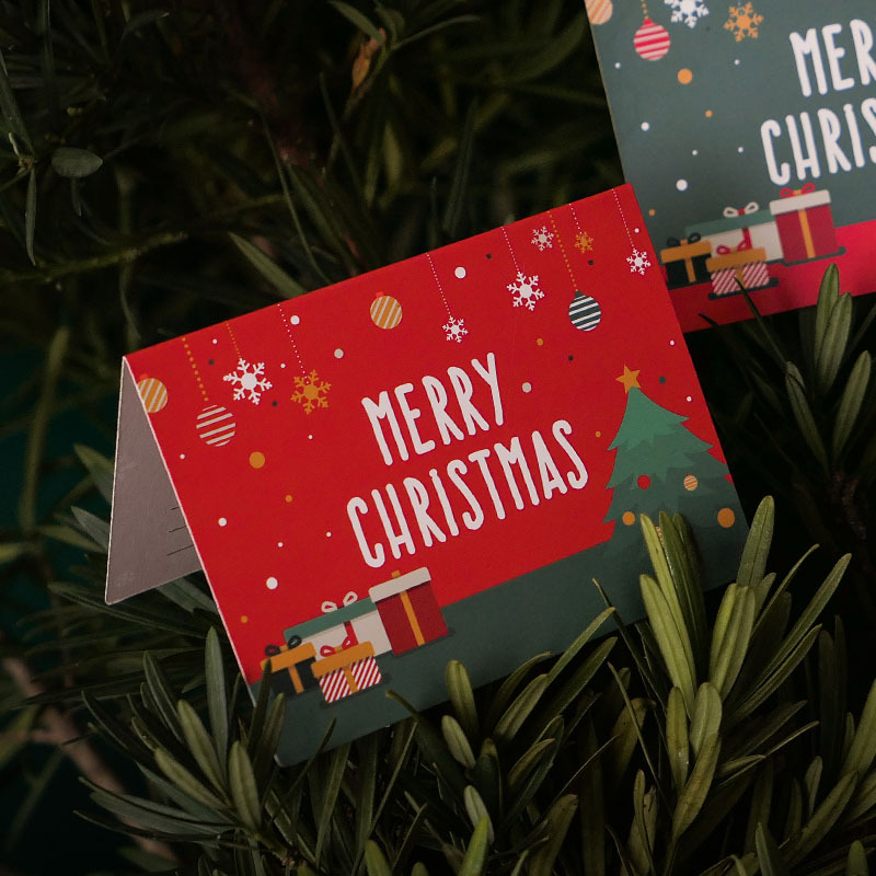 Senyu Leaf Vintage Christmas Greeting Card Gift Card Christmas Eve New Year Blessing Business Holiday Greeting Card