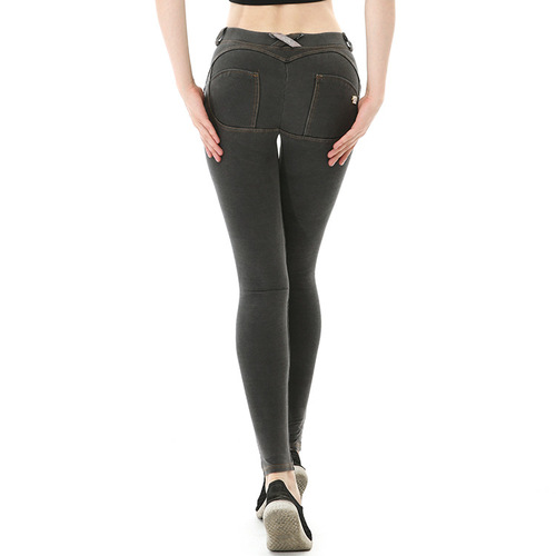 New sports yoga trousers for women, denim peach butt lifting sports pants, high elasticity and beautiful buttocks fitness peach trousers