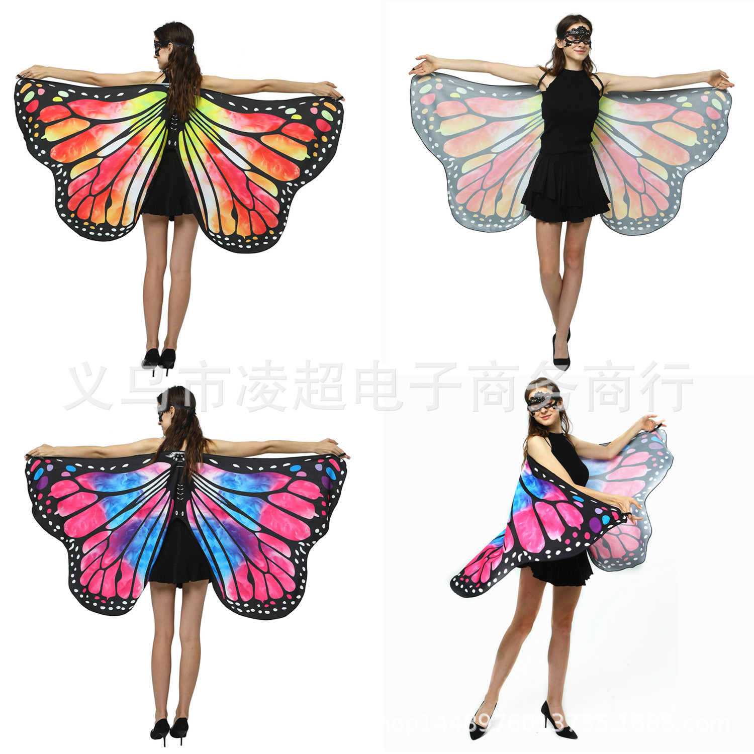 Cape elegant little butterfly shawl decorative butterfly cloak European and American printed little butterfly wings