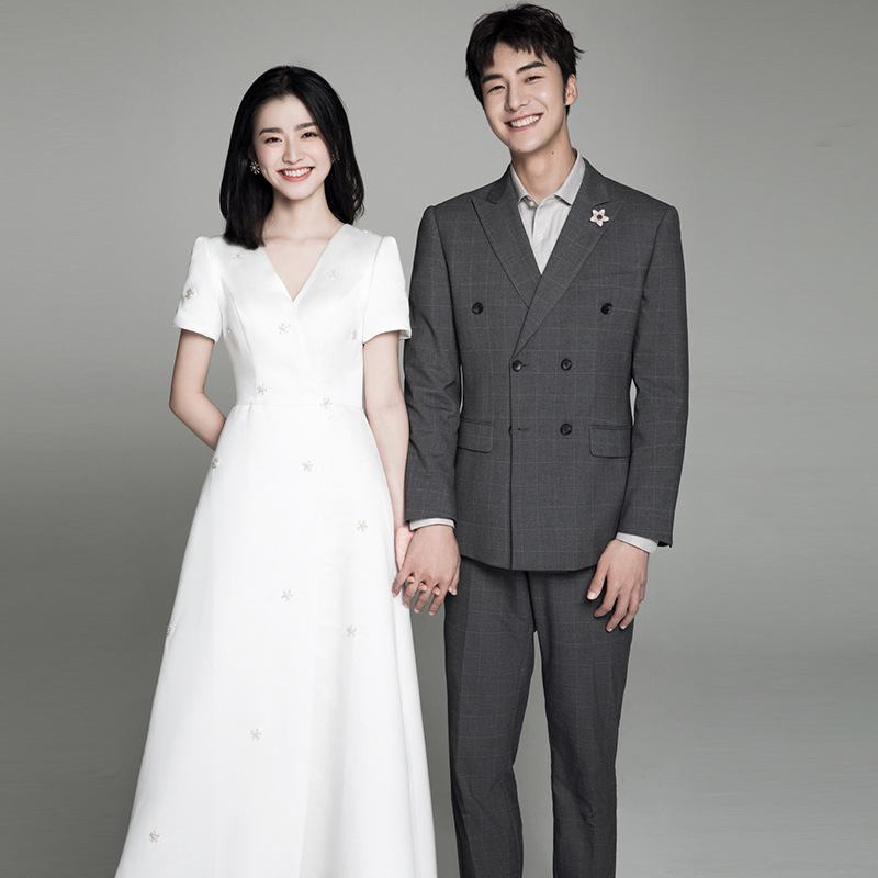 French-Style Light Wedding Dress 2026 Spring New Travel Photography Bridal Gown Korean-Style Simple Satin Light Wedding Dress