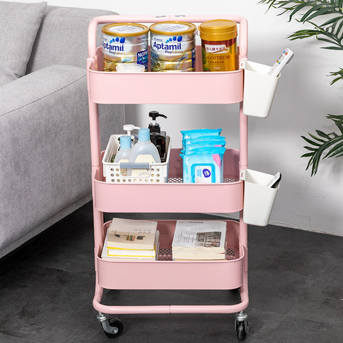 Beautician cart storage rack accessories, hanging bucket, sticker & desktop trash bin compatible small trash bags