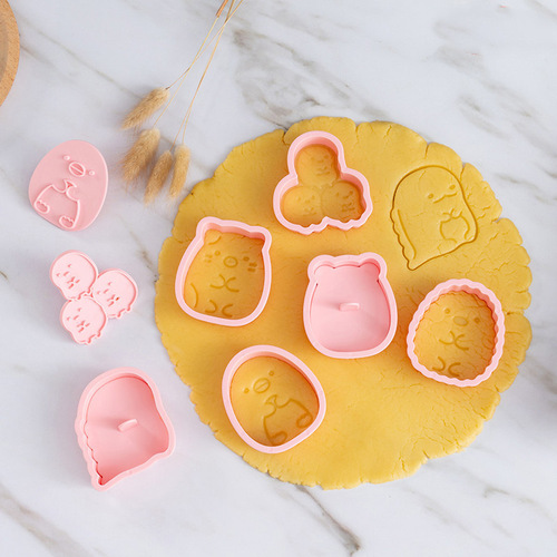 3D three-dimensional corner bio-icing cookie mold for baking household cartoon animals cute plastic push-type cookies