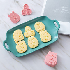 3D three-dimensional corner bio-icing cookie mold for baking household cartoon animals cute plastic push-type cookies