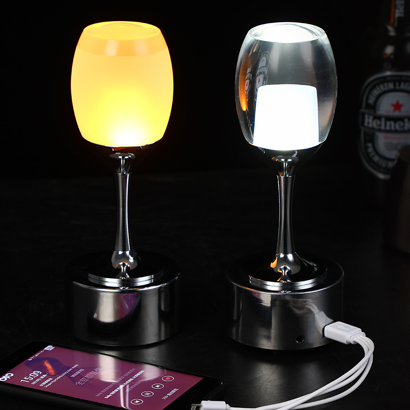 Lámpara de Mesa LED de Vidrio, Lámpara Decorativa para Discoteca, Cafetería, Restaurante, Lámpara de Mesa Creativa con Personalidad, Lámpara de Mesa Esmerilada con Ambiente