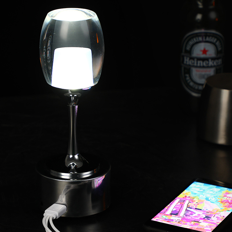 Lámpara de Mesa LED de Vidrio, Lámpara Decorativa para Discoteca, Cafetería, Restaurante, Lámpara de Mesa Creativa con Personalidad, Lámpara de Mesa Esmerilada con Ambiente
