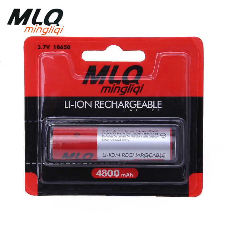 18650锂电池红色卡装3.7v尖头平头耐用音箱 手电筒 手持风扇电池