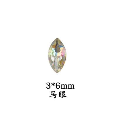 Explosión flash manicure punta inferior láser taladro de forma ab color fantasma K9 pegatinas de uñas de vidrio para usar joyas de manicure al por mayor