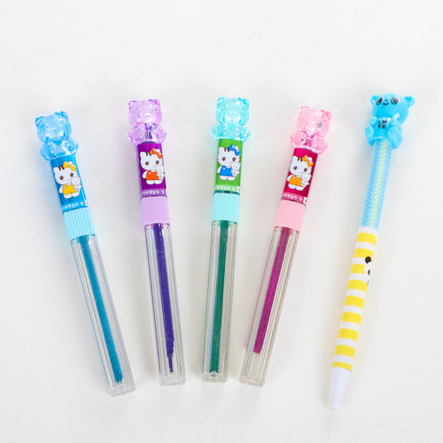 Cartoon automatic pencil replacement lead color 2B refill student learning stationery 0.5/0.7 activity refill batch