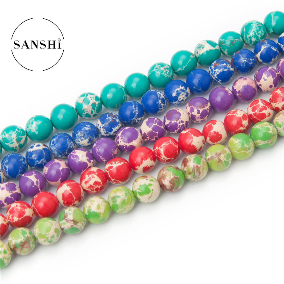 organic synthesized round beads malachite