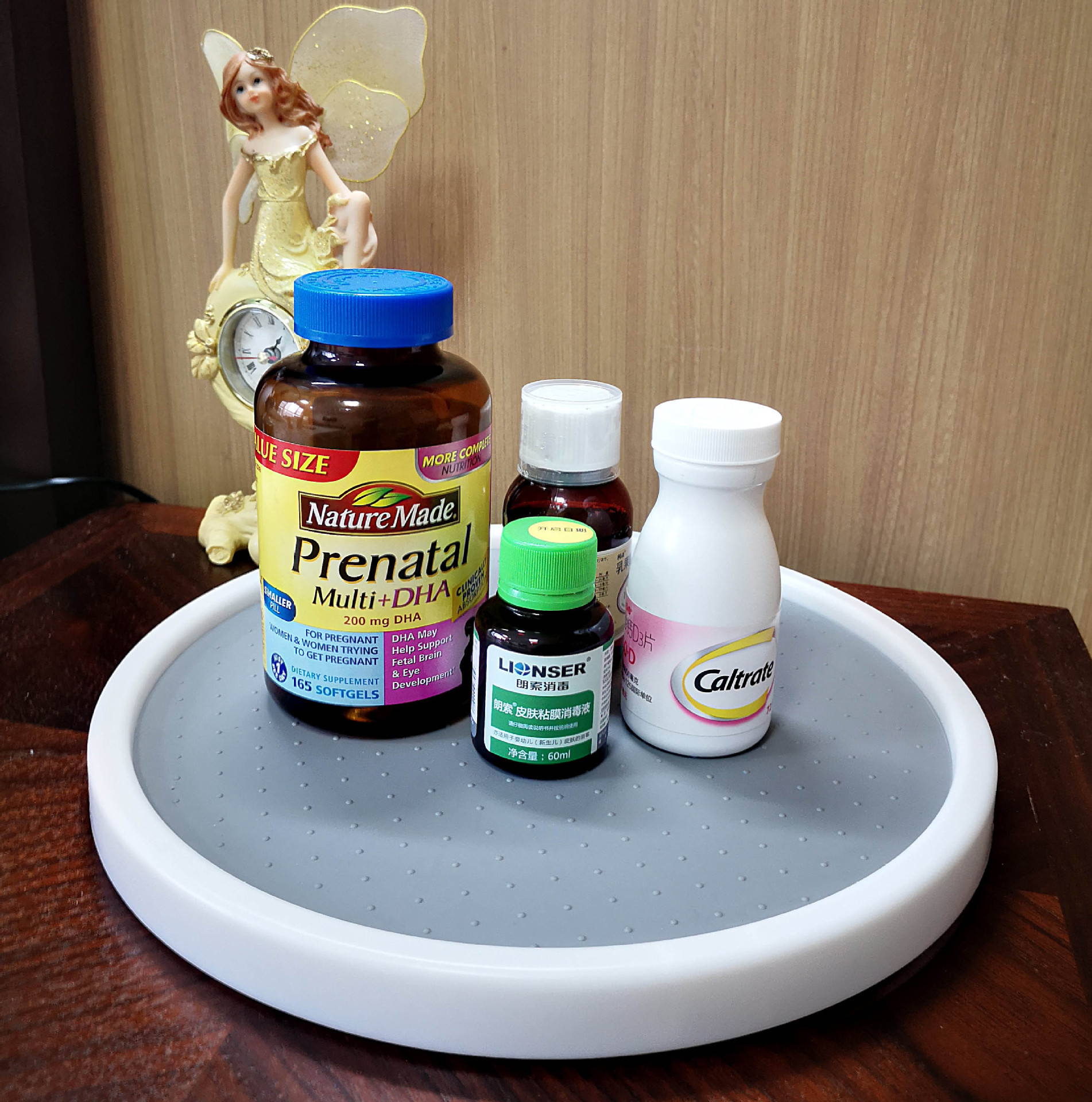 New 30cm Rotating Seasoning Rack Round Turntable Cosmetics Rotating Storage Rack Kitchen Spice Rack 25cm