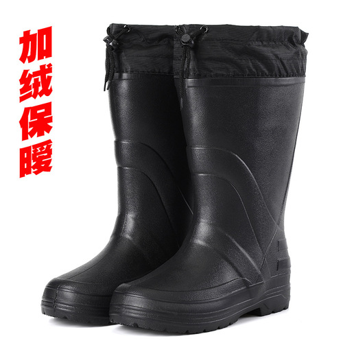 Ottosport Waterproof Insulated Men's Black EVA Rain Boots with Fleece Liner, 903 Model, Lightweight, 3-in-1, Rain Protection Work Boots