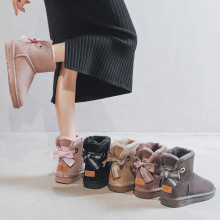【断码清仓】冬季时尚蝴蝶结雪地靴女学生可爱欧美防滑保暖