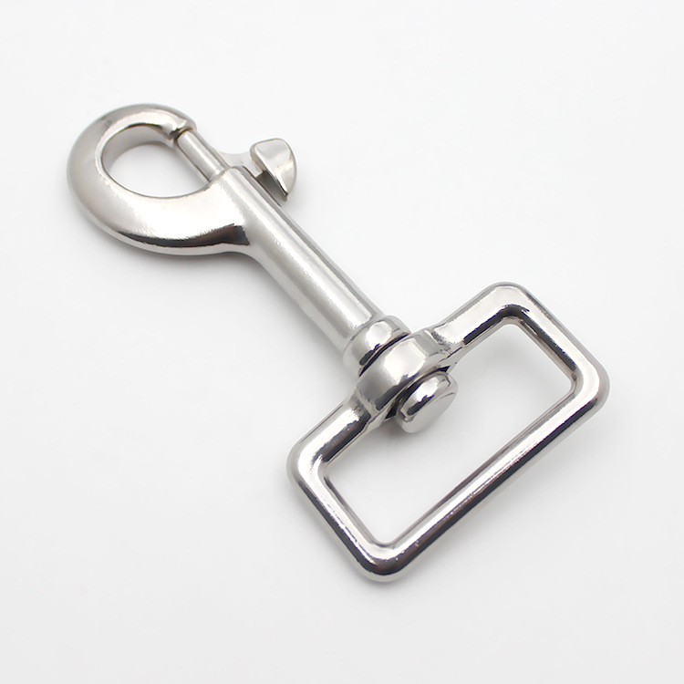 华昂金属 不锈钢方环单头钩 织带弹簧钩 宠物链钩