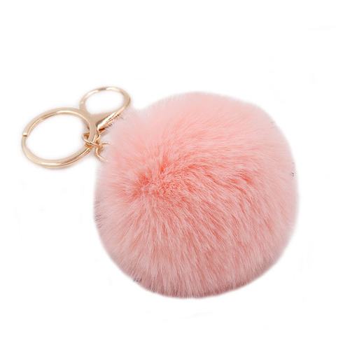 Autumn and winter imitation Rex rabbit fur ball key chain, fashionable ladies bag pendant, plush car key chain pendant wholesale