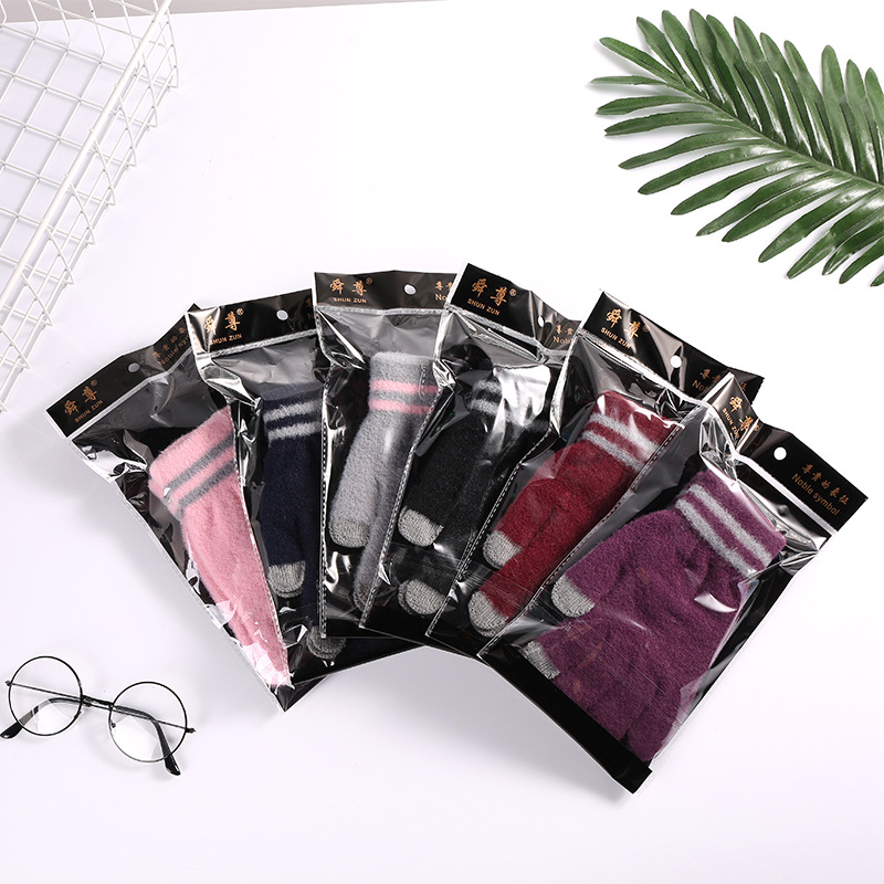 Shunjun al por mayor guantes de invierno casuales para hombres y mujeres pantalla táctil imitación de visón de peluche tejido imitación de visón guantes de pantalla táctil