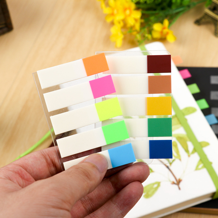 韩国可爱荧光膜便利贴标签贴便签贴纸指示分类索引贴小条书贴书签