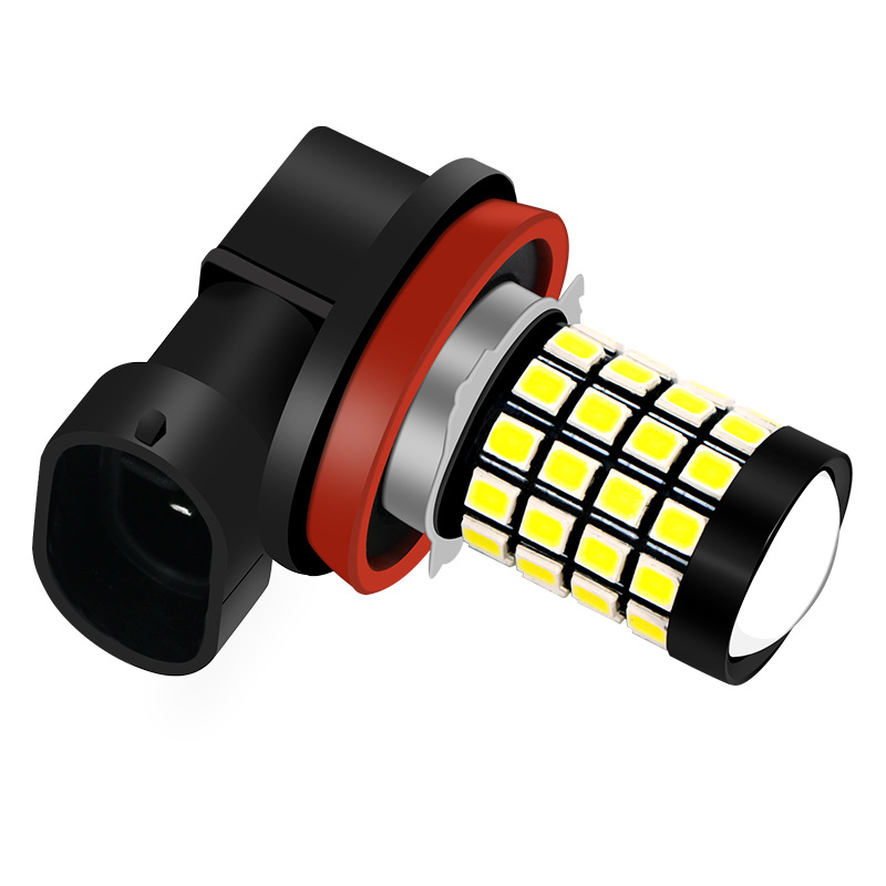 Fábrica directa H8 coche LED niebla lámpara H11 niebla lámpara 2835 3030 resaltar con lente flash delantero niebla lámpara image 4