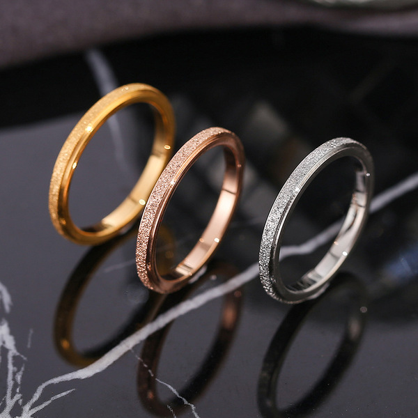 Matte fashionable golden ring stainless steel
