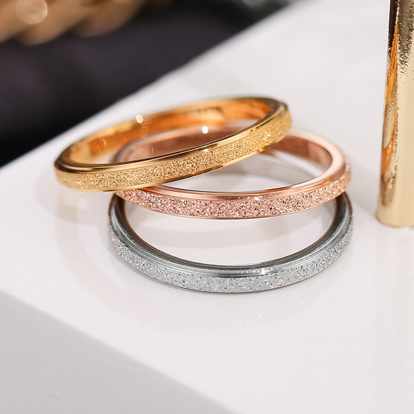 Matte fashionable golden ring stainless steel