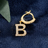 Fashionable small earrings with letters, European style, English letters, internet celebrity