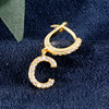 Fashionable small earrings with letters, European style, English letters, internet celebrity