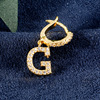 Fashionable small earrings with letters, European style, English letters, internet celebrity