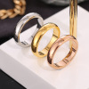 Glossy ring stainless steel for beloved, European style, simple and elegant design, on index finger