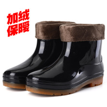 3531新款加绒保暧低筒雨鞋男士1304毛口加棉劳保低帮雨靴水鞋胶鞋