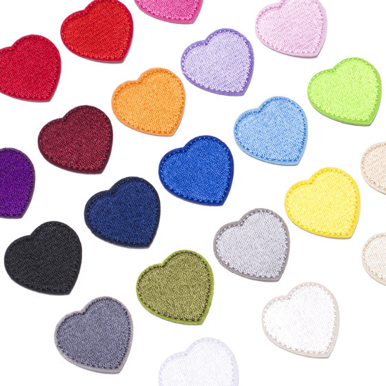 Simple Embroidered Cloth Sticker Computer Embroidered Stamp Fashion Multi-color Love Full Embroidered Heart Shape Clothes Decoration Patch Sticker Sticker