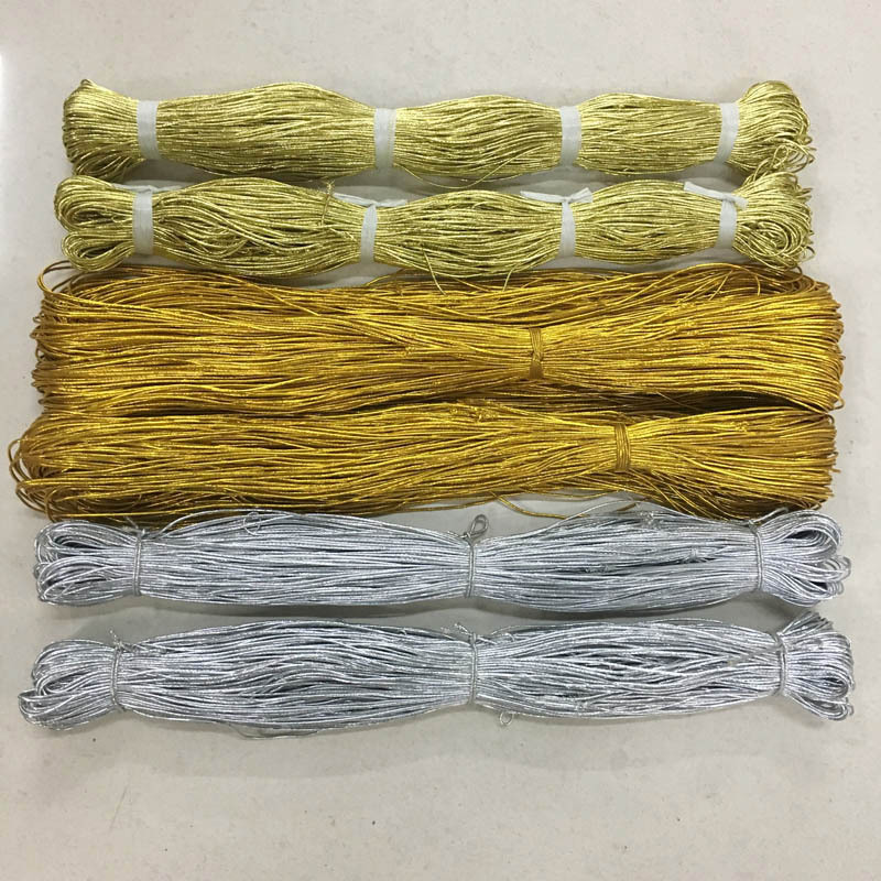 1mm金银色弹力绳 金丝松紧带圆弹力线服装辅料工艺品吊卡挂绳现货