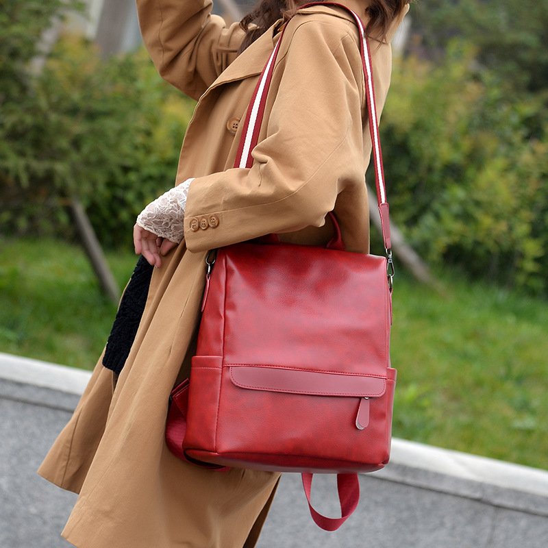 Mochila Transfronteriza 2025, Nuevo Estilo, para Mujer, Versión Coreana, Personalizada, Antirrobo, Moderna, de Cuero Suave, Retro