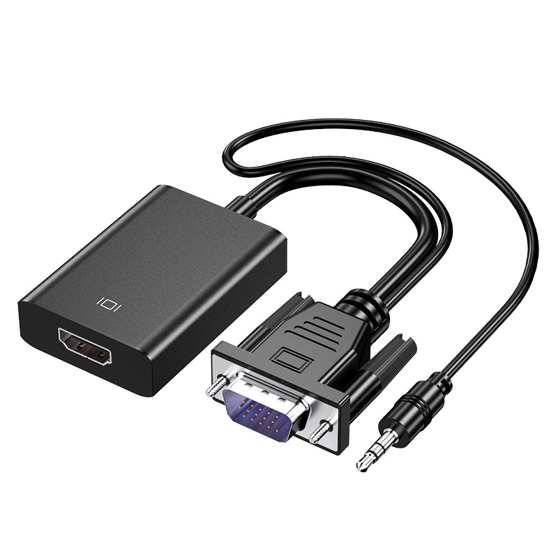 VGA в HDMI конвертер с кабелем аудио, подключение VGA к HDMI для ноутбука и дисплея