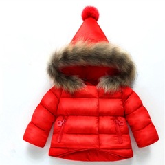 New children's cross-border cotton coat for kids, thick winter baby warm hand-in-pockets cotton-lined coat with faux fur collar