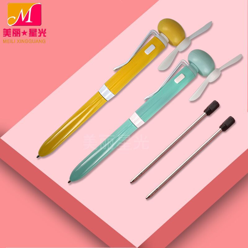 Nuevo bolígrafo de ventilador de metal para estudiantes de fábrica, jeringa popular, mini bolígrafo de metal para ventilador