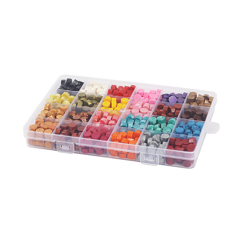 Transparent retro boxed fire paint wax particles set gold powder fire paint seal sealed fire paint particles wax compartmentalized wax beads