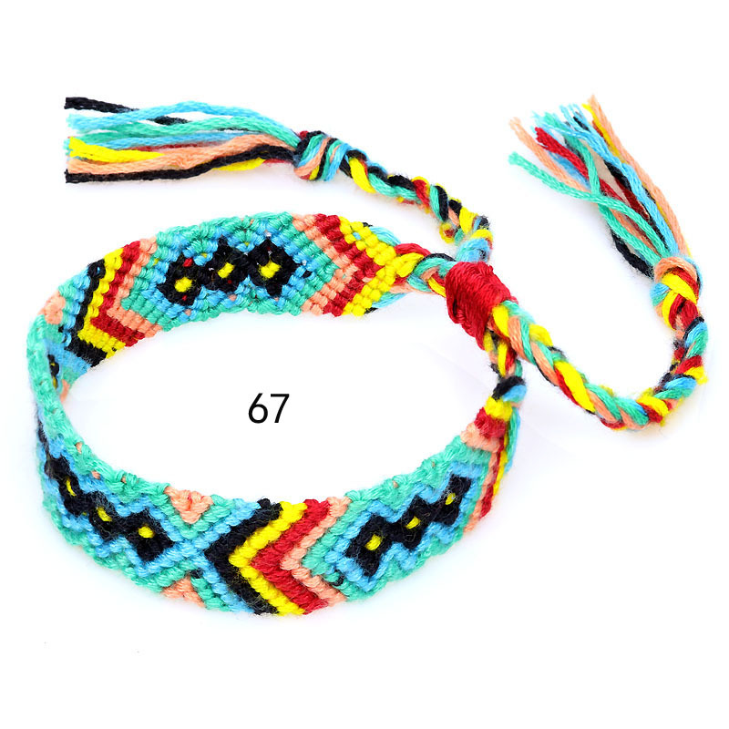 La Venta caliente europea y americana tejida pulsera Nepal estilo étnico tejido a mano Arco Iris Lucky amistad pulsera